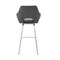 Armen Living Aura Gray Faux Leather and Brushed Stainless Steel Swivel 30" Bar Stool LCAUBABSGR30 - alternate 7